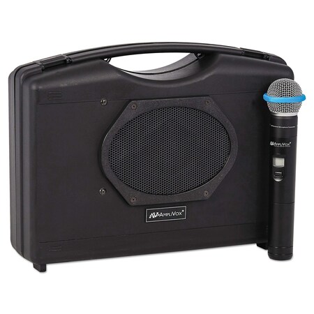 Amplivox Sound Systems Bluetooth Audio Portable Buddy with Wireless Handheld Mic, 50W, Black SW223A